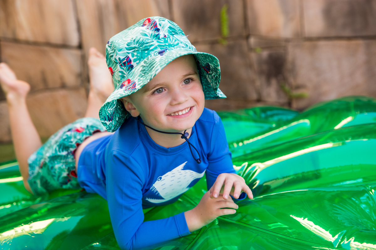 Boys Parrot Boardies and Hat Bundle