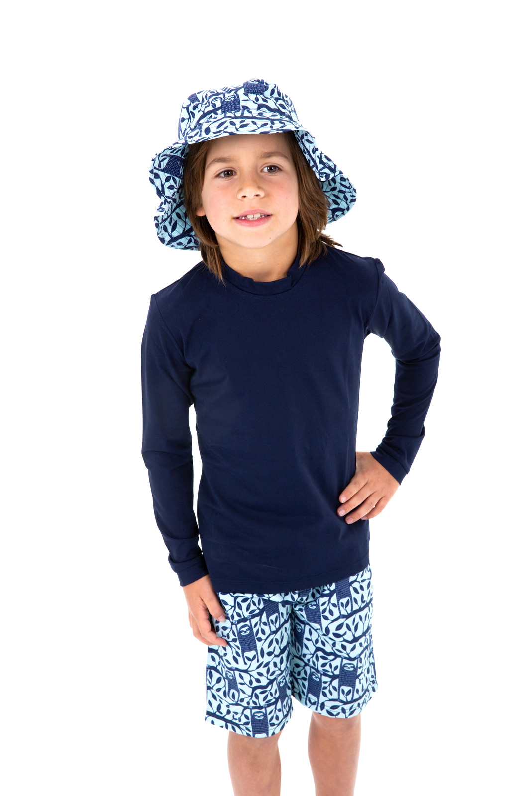 Boys Sloth Boardies and Hat Bundle