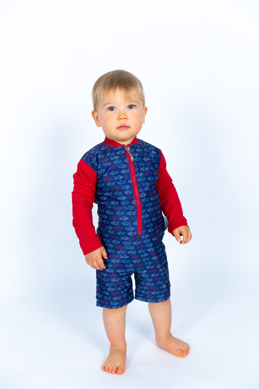 Boys Shark UV suit and Hat Bundle