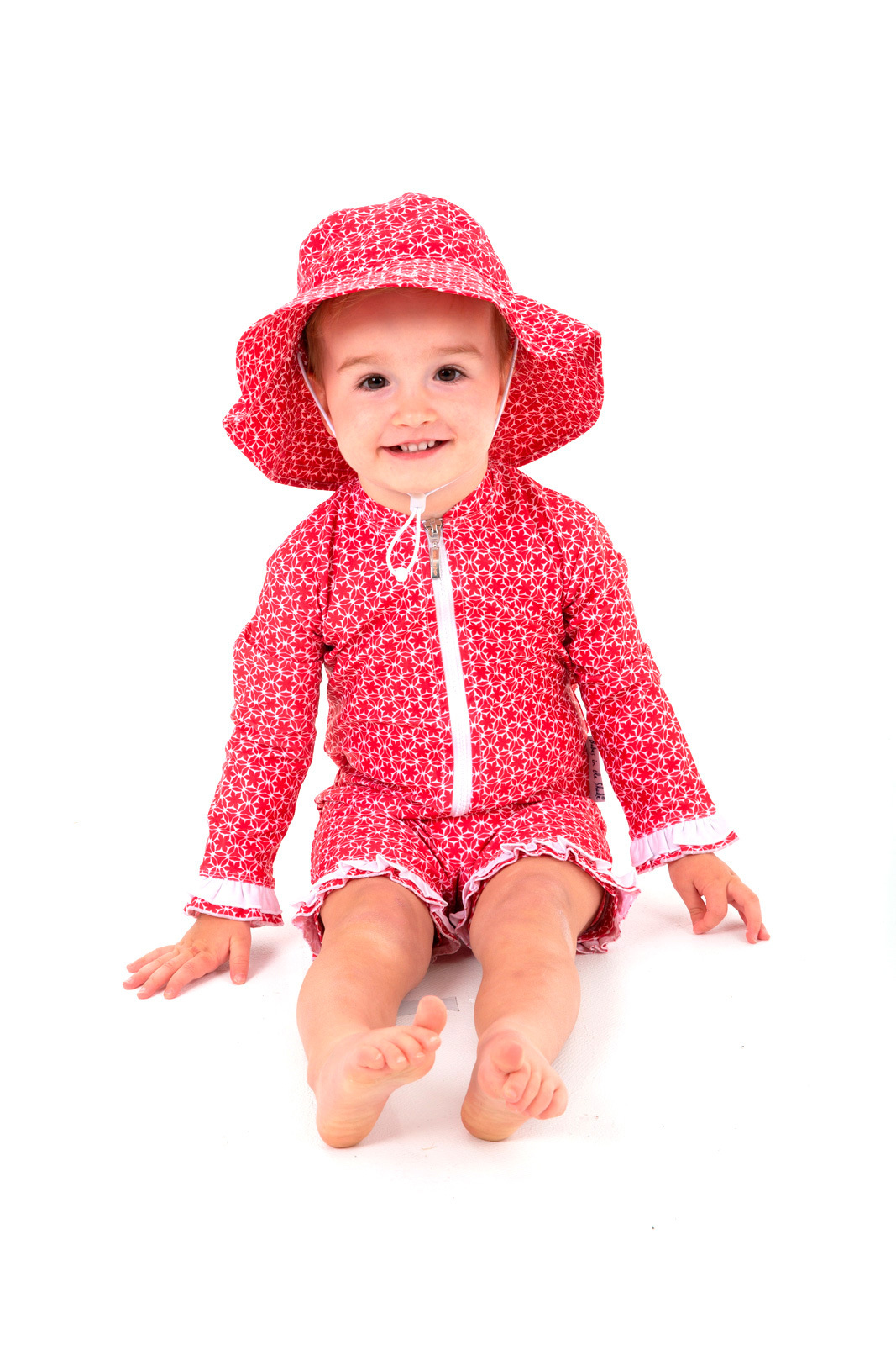 Red Pinwheel UV Suit and Hat Bundle