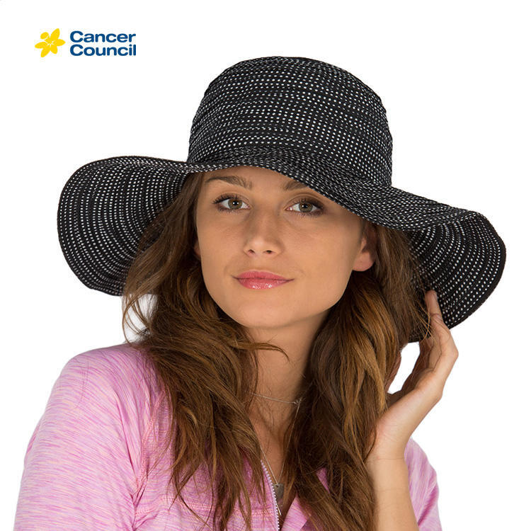 Ladies Black Endless Summer Hat (Cancer Council)