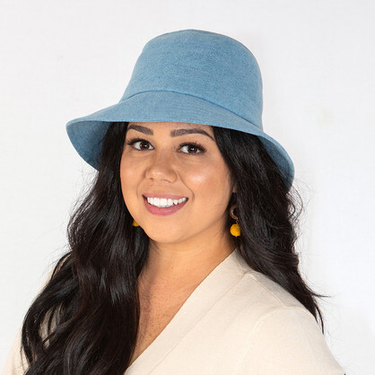 Ladies Denim Blue Golf Bucket Hat (Cancer Council)