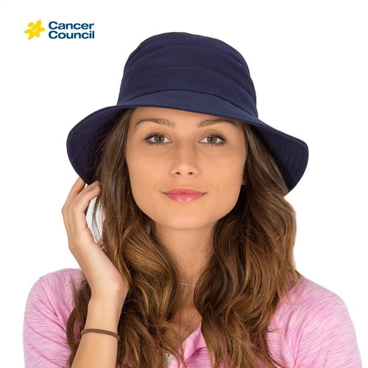 Ladies Navy Golf Bucket Hat (Cancer Council)