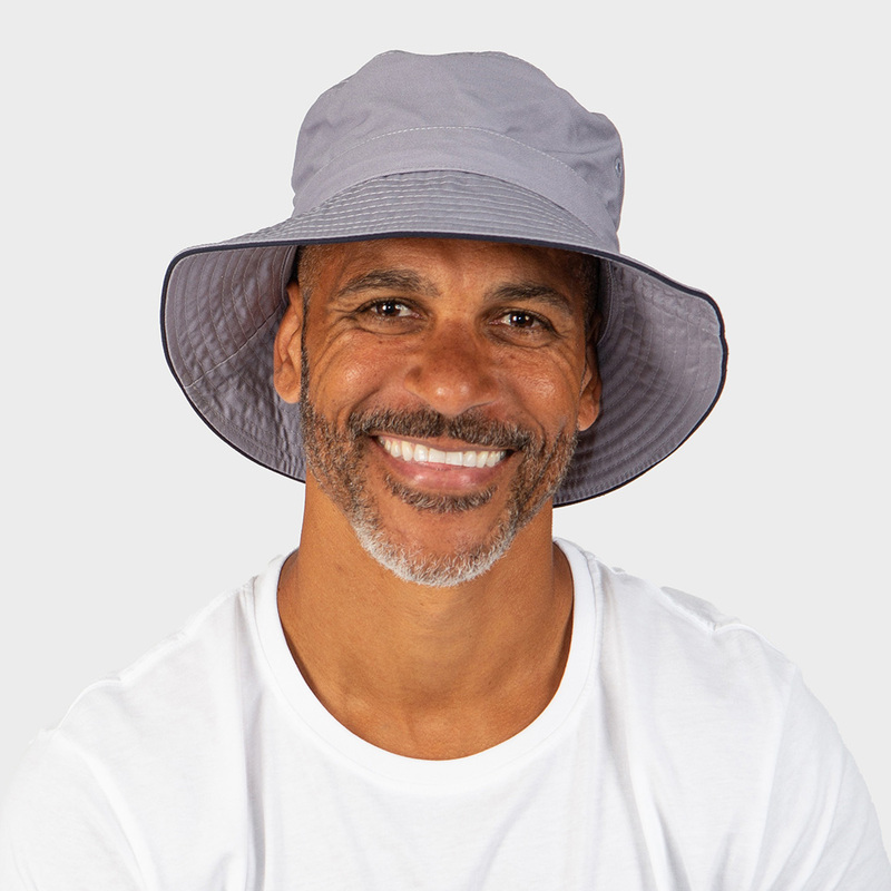 Mens Jester Grey Bucket Hat (Cancer Council)