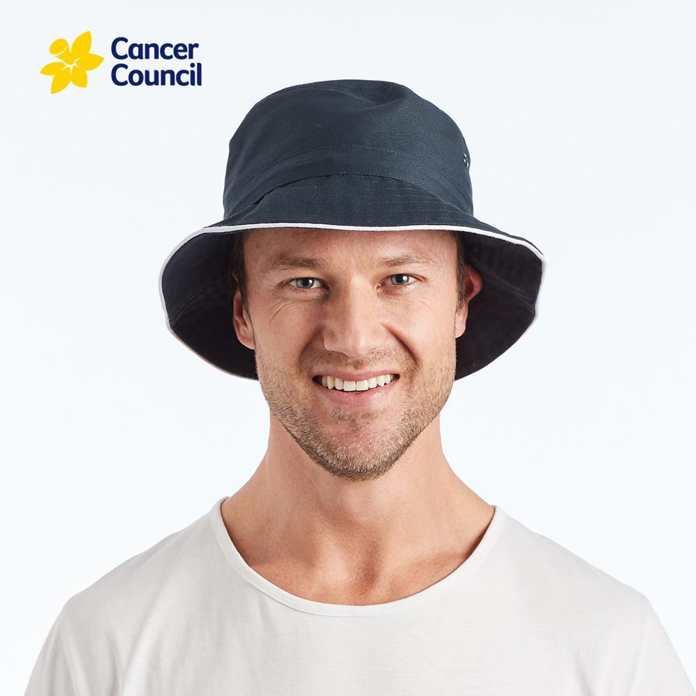 Mens Jester Navy Bucket Hat (Cancer Council)