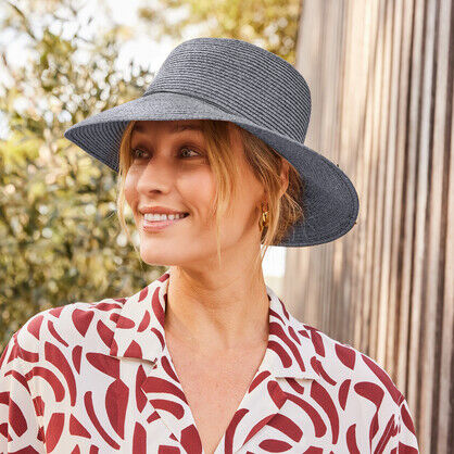 Ladies Lacy Bucket Soft Blue Hat (Cancer Council)