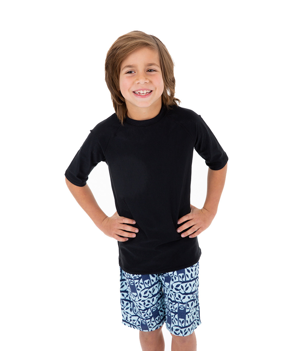 Short sleeve Boys Black Rashie (8,10)
