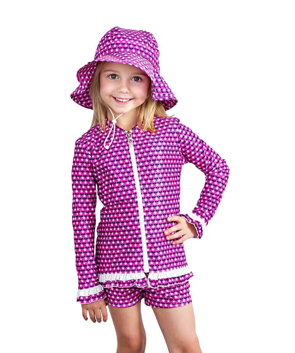 Pink Flower Rashie SIZE 1 AND 2 ONLY