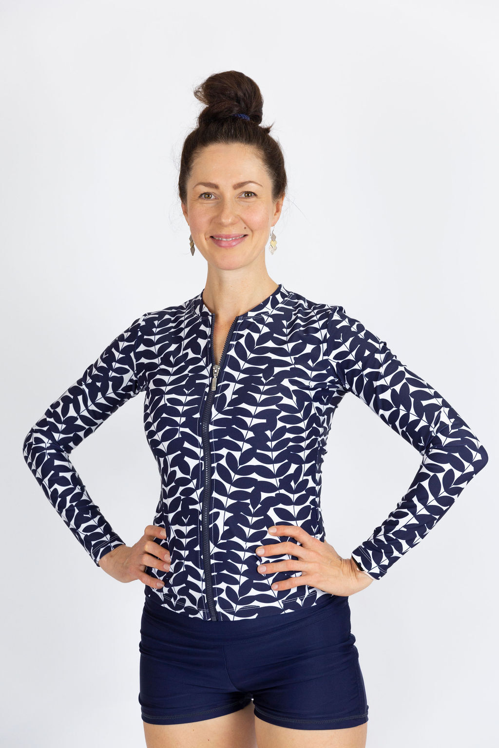 Ladies Long Sleeve Blue Acacia Rashie 