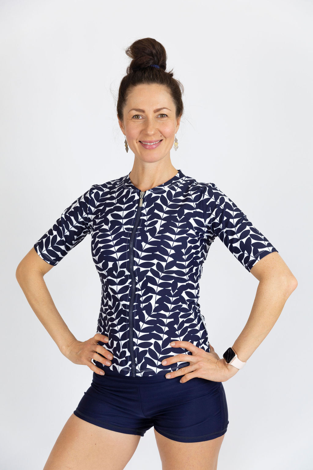 Ladies Short Sleeve Blue Acacia Rashie 