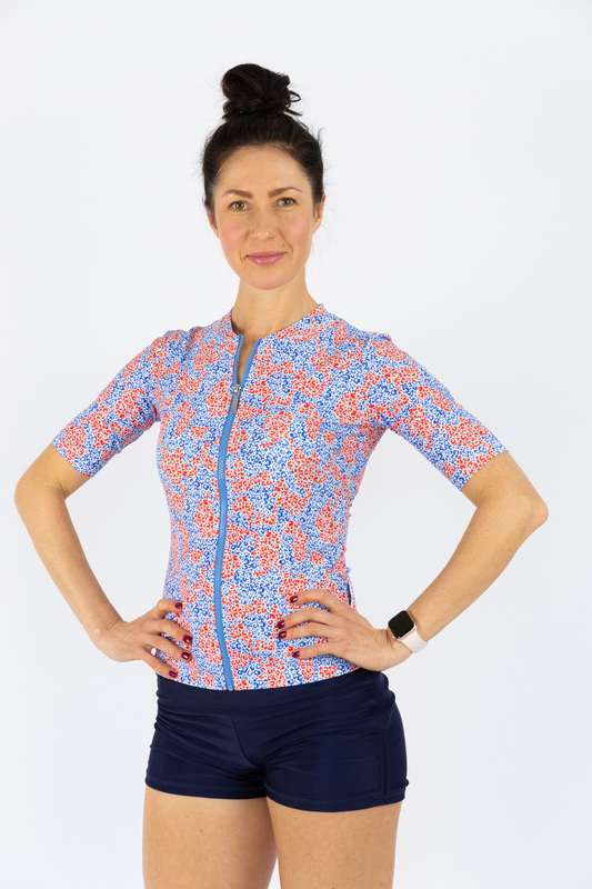 Ladies Short Sleeve Blue Daze Rashie  8,10,20