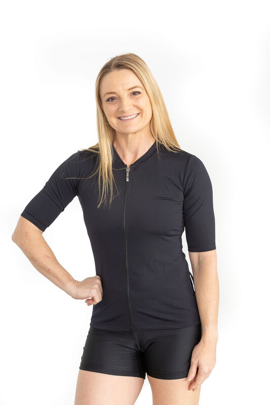Ladies Short Sleeve Black PBT Rashie