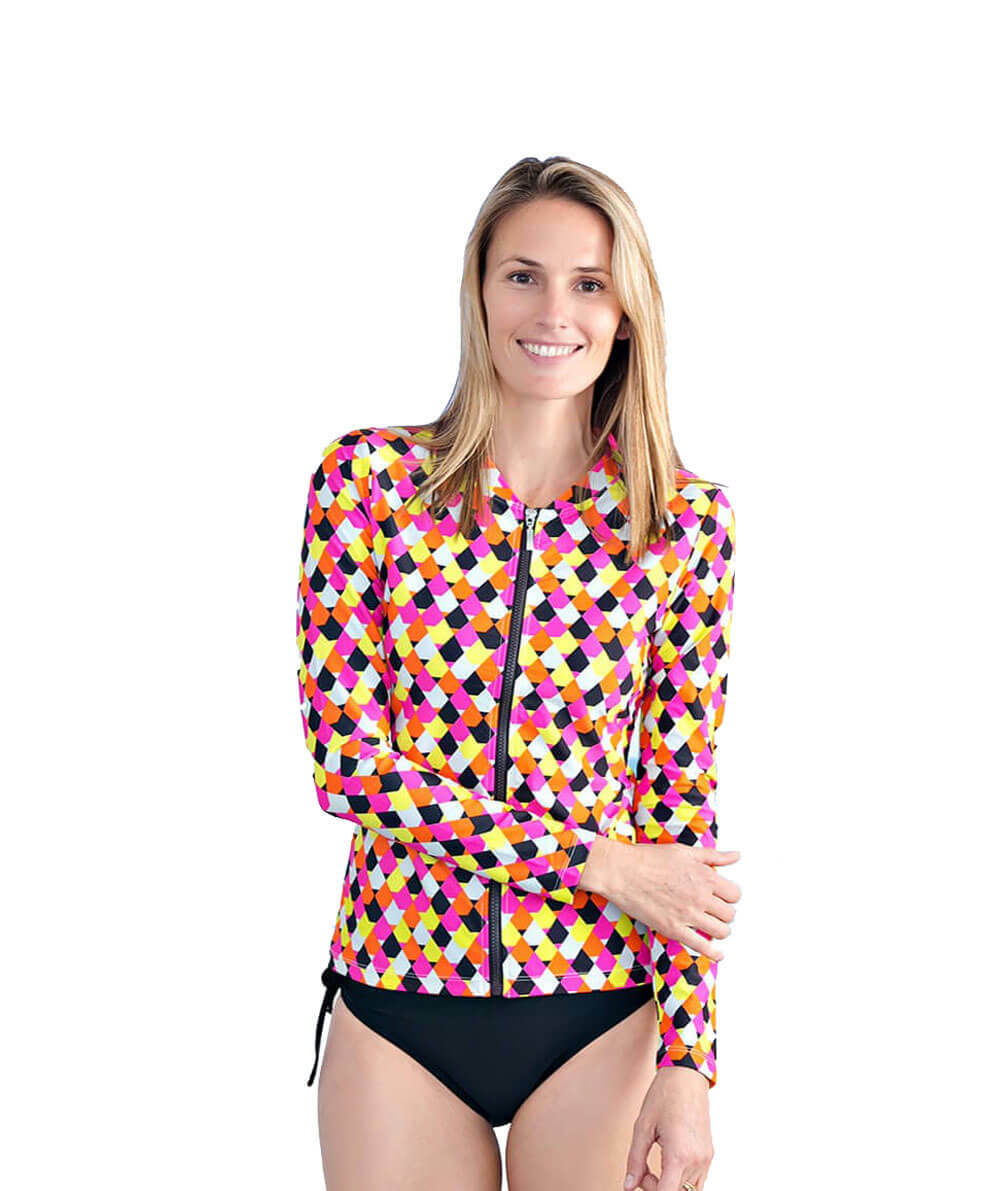 Ladies Geometric Rashie SIZE 6 ONLY