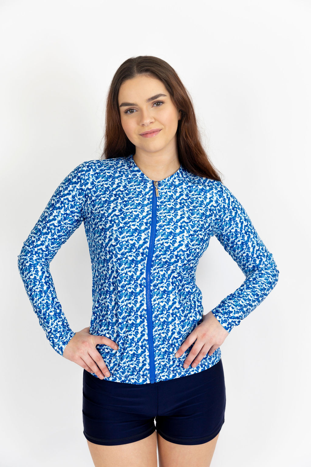 Ladies Long Sleeve Summer Blue Rashie 
