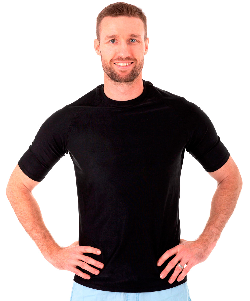Mens Short Sleeve Black Rashie (1 XXL ONLY))