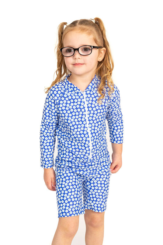 Girls Blue Daisy UV Suit