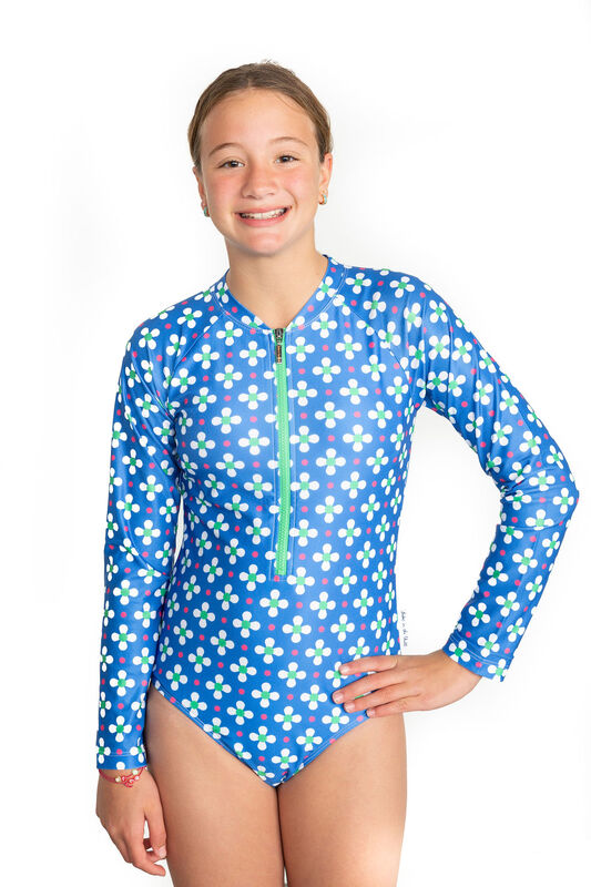 Girls Clover Long Sleeve Bathers