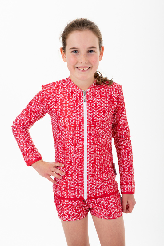 Girls Pinwheel Red Trunks (SIZE 1,2,3)