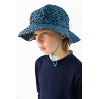 boy wearing the Blue Fish Swim Hat
    		