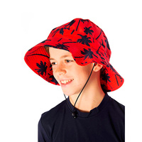 boy wearing the Red Palm Hat 
    		
