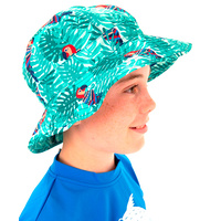 side view of boy wearing the Parrot Hat
    		