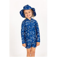 side view of girl wearing the Blooms Swim Hat
    		