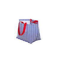 side view of Beach Bag Blue Leaf
    		