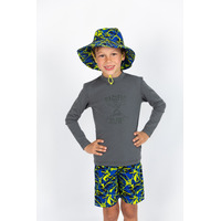 Boys Abstract Boardies and Hat Bundle
    		