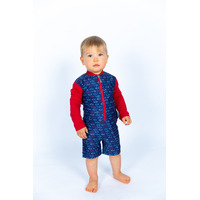 Boys Shark UV suit and Hat Bundle
    		
