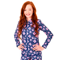 Girls Pink Daisy Long Sleeve Rashie (NO 4,5,6,10,14)
    		