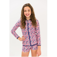 Girls Pom Pom Long Sleeve Rashie (SIZE 3,7)
    		