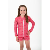Girls Pinwheel Red Long Sleeve Rashie (SIZES 1,2,3,4,6,7)
    		