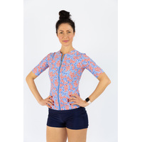 Ladies Short Sleeve Blue Daze Rashie  8,10,20
    		
