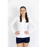 Ladies Long Sleeve Plain White Rashie
    		