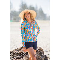 Ladies Long Sleeve Watercolour Rashie SIZE 6
    		