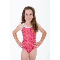 Girls Pinwheel Red Bathers (SIZES 3,4,5,6,7,14)
    		