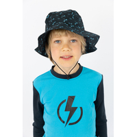 boy wearing the Dragonflies Swim Hat front view
    		