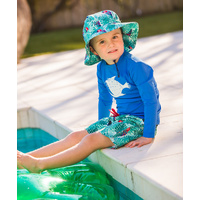 boy by the pool wearing the Parrot Hat
    		
