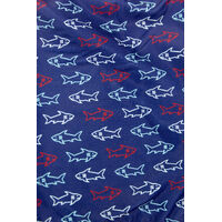 Shark Swim Hat print close up
    		