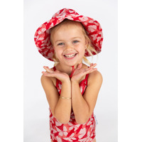 girl wearing the Butterfly Swim Hat
    		