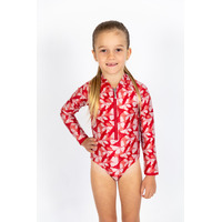 girl wearing girls butterfly long sleeve bathers bundle
    		