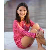 Girls Pinwheel Red Long Sleeve Rashie (SIZES 1,2,3,4,6,7)
    		