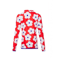 Girls Red Flower Long Sleeve Rashie (1,2,8,12,14)
    		