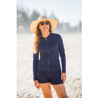 Ladies Long Sleeve Classic Navy Rashie 
    		