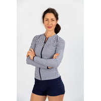 Ladies Long Sleeve Mamiko Navy Rashie 
    		