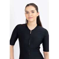 Ladies Short Sleeve Plain Black Rashie
    		