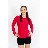 Ladies Long Sleeve Raspberry Red Rashie 
    		