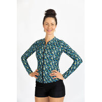 Ladies Long Sleeve Retro Blooms Rashie SIZE 6 ONLY
    		