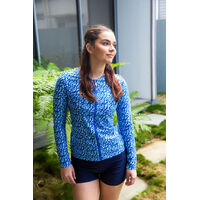 Ladies Long Sleeve Summer Blue Rashie 
    		