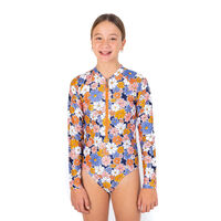 Girls Flower Power Long Sleeve Bathers (6,8,12,14)
    		